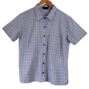 Patagonia Women's Plaid Striped Short Sleeve Button Down Shirt Size S